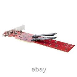 Dual M. 2 PCIe SSD Adapter Card, PCIe x8 / x16 to Dual NVMe or AHCI M. 2 SSDs