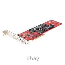 Dual M. 2 PCIe SSD Adapter Card, PCIe x8 / x16 to Dual NVMe or AHCI M. 2 SSDs