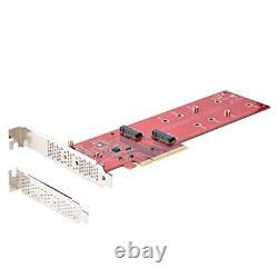 Dual M. 2 PCIe SSD Adapter Card, PCIe x8 / x16 to Dual NVMe or AHCI M. 2 SSDs