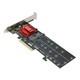 Dual Nvme Pcie Adapter, M. 2 Nvme Ssd To Pci-e 3.1 X8/x16 Card Support M. 2 M