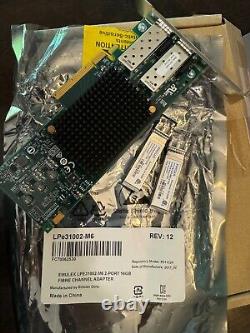 Emulex LPe31002-M6 Dual Port 16Gb FC Adapter w 2 FINISAR 32GB SFPs