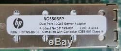 HP 586444-001 NC550SFP OCE10102 PCIe Dual Port 10GBe Adapter Card + 2 SFP
