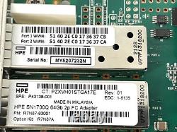HP Dual Port 64Gbps Fibre Channel NIC PCIe x8 HBA Network Adapter High Profile