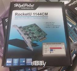 HighPoint RocketU RU1144CM 4 Port USB 3.0 5Gbps PCIe x4 Raid HBA Adapter Card