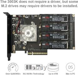 KONYEAD Quad PCIe NVMe M. 2 SSD Adapter Card-PCI with Aluminum Housing Express