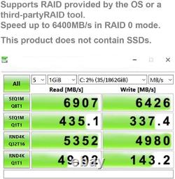 KONYEAD Quad PCIe NVMe M. 2 SSD Adapter Card-PCI with Aluminum Housing Express