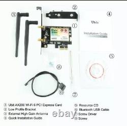 LOT OF 50 Ubit PCI-E WiFi 6 AX200 Wireless Network Card Adapter, 3k Mbps, BT 5.1
