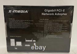 LOT OF 7 X-MEDIA XM-NA3800 PCI-E 1-GBPS Gigabit Ethernet Network Card