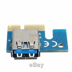 LOT USB 3.0 PCI-E Express 1x To 16x Extender Riser Card Adapter Power 24pin ATX