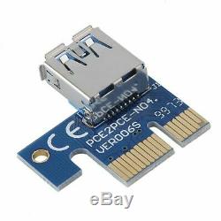 LOT USB 3.0 PCI-E Express 1x To 16x Extender Riser Card Adapter Power Cable 4Pin