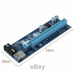 LOT USB 3.0 PCI-E Express 1x To 16x Extender Riser Card Adapter Power Cable 4Pin