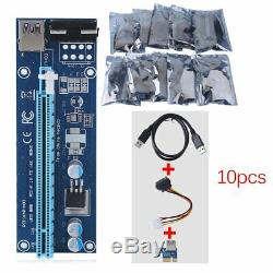 LOT USB 3.0 PCI-E Express 1x To 16x Extender Riser Card Adapter Power Cable 4Pin