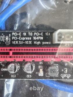 Lot 21 Lot of 21 PCI-E 1x to 16x Powered USB3.0 GPU Riser Extender Adapter Card