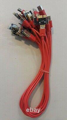 Lot of 100 PCI-E 1x To 16x Riser Card Adapter Power BTC Cable