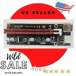 Lot of 50 PCI-E 1x To 16x Riser Card Adapter Power BTC Cable USB 3.0