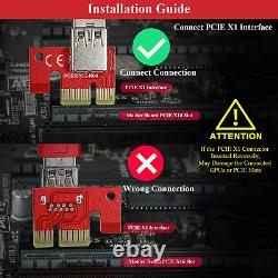 MZHOU 6PACK PCI-E 1X to 16X Riser Card VER013 Pro Pcie Riser Adapter Card Ethe