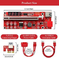 MZHOU 6PACK PCI-E 1X to 16X Riser Card VER013 Pro Pcie Riser Adapter Card Ethe