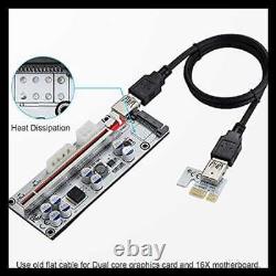 MZHOU PCI E 1X To 16X Riser Card Graphics Extension Powered Adapter W 24In USB 3