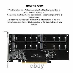 M. 2 NGFF M-Key To Desktop PCIe X16 NVMe SSD Adapter Card 2242 2280 +Screwdriver