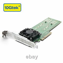 M Key M. 2 NVMe/NGFF SSD to PCI-E X8 Adapter Card PEX-8724 Controller Bifurcation