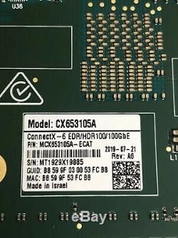Mellanox ConnectX-6 VPI Adapter Card NIC Single Port QSFP56 QSFP+ 100Gb/s FH