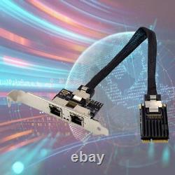 Mini PCIE Gigabit Ethernet Card with 2 Port RJ45 Wired Computer Adapter