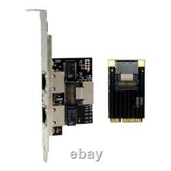 Mini PCIE Gigabit Ethernet Card with 2 Port RJ45 Wired Computer Adapter