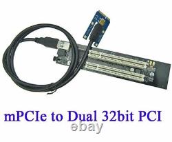 Mini PCIe to Dual PCI Bus Slot Adapter with case enclosure