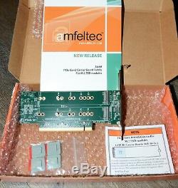 NEW 4 Slot PCIe M. 2 SSD RAID Amfeltec Quad Adapter Card Mac Pro 2008 2012 RAID