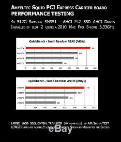 NEW 4 Slot PCIe M. 2 SSD RAID Amfeltec Quad Adapter Card Mac Pro 2008 2012 RAID