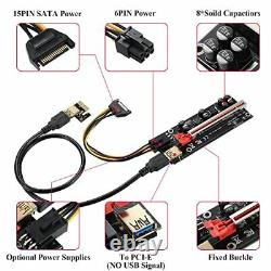 PCIE Riser Adapter VER009S, 1X to 16X GPU Riser Card, with 0.6 m USB 3.0