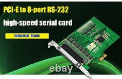 PCIE to RS232 8 Ports Serial Card High Speed DR62 Adapter Com DB9 Connector 4U