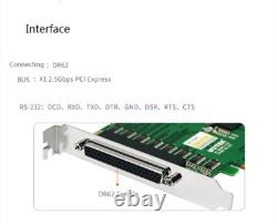 PCIE to RS232 8 Ports Serial Card High Speed DR62 Adapter Com DB9 Connector 4U