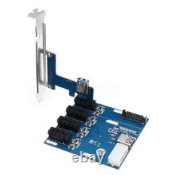 PCI-E 1 to 4 PCI Express 1X Riser Card to 4 PCI-E HUB Adapter ITX to External