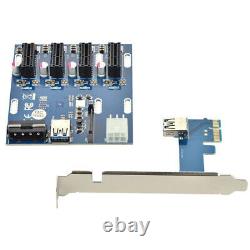 PCI-E 1 to 4 PCI Express 1X Riser Card to 4 PCI-E HUB Adapter ITX to External