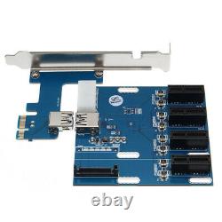 PCI-E 1 to 4 PCI Express 1X Riser Card to 4 PCI-E HUB Adapter ITX to External