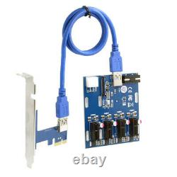 PCI-E 1 to 4 Splitter 1 x PCI Express Riser Card HUB Adapter ITX to External