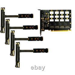 PCI-E 4.0 4x4 to M. 2 4-Bays Expansion Card with M. 2 to PCIe X16 Adapter Cable