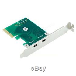 PCI-E 4x Express to USB 3.1 USB-C Type C Dual Port Add on Expansion Card Adapter