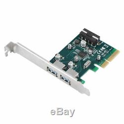 PCI-E to Dual USB 3.1 Type A Extender Expansion Card Adapter 10Gbps 4Pin Power