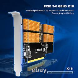 PCI-E x16 Adapter M. 2 NVMe 4Bay Solid State Drive Hard Disk Array Card for Win