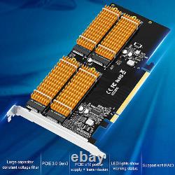 PCI-E x16 Adapter M. 2 NVMe 4Bay Solid State Drive Hard Disk Array Card for Win