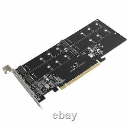 PCI-E x16 Adapter M. 2 NVMe 4Bay Solid State Drive Hard Disk Array Card for Win