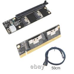 PCIe 3.0 x16 To 4 Port + 2Port SlimSAS 8i x2 to PCI-E 4.0 x16 Adapter Card