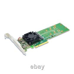 PCIe 3.0 x8 to Dual M. 2 NVMe Switch Adapter with Low Profile support 22110 SSD
