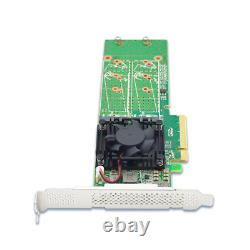 PCIe 3.0 x8 to Dual M. 2 NVMe Switch Adapter with Low Profile support 22110 SSD