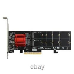 PCIe 3.1 x8 ASM1812 to 2 port M. 2 SSD Adapter Expansion Card Dual M-key for Nvme