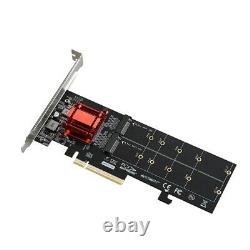 PCIe 3.1 x8 ASM1812 to 2 port M. 2 SSD Adapter Expansion Card Dual M-key for Nvme