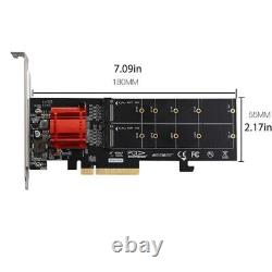 PCIe 3.1 x 8 to 2 Port SSD Adapter Expansion Card m-key to Pci-e Convert