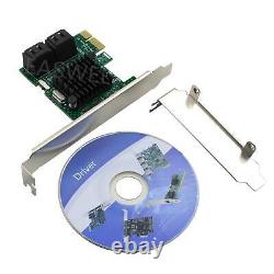 PCIe 4-Port 6G PCI Express to SATA III Controller SATA3.0 Expansion Card Adapter